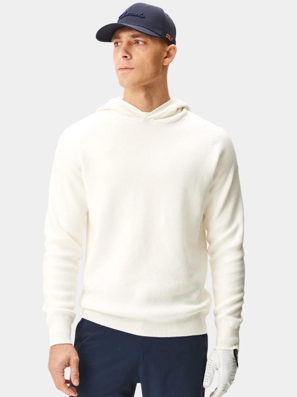 Macade White Hooded Golf Sweater